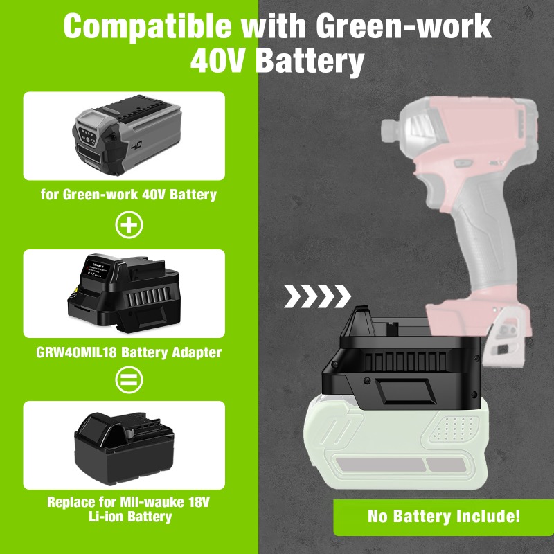 GRW40MIL18 Battery Adapter Con - Power Tools Use ulasan dan harga